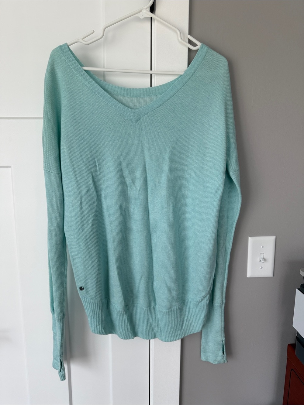 Light Aqua V-Neck Women's Sweater